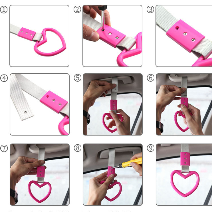 Phụ Kiện Vòng Gắn Tay Cầm Xe Bus JDM Hình Trái Tim