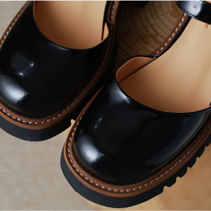 Giày Sandal Mary Jane Bằng Da Thật Đế Dày Hở Ngón Thoải Mái Thời Trang Mùa Hè Cho Nữ