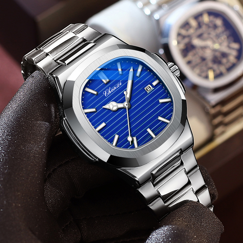 Đồng Hồ CHENXI Bằng Thép Không Gỉ Xi Mạ Vàng Thời Trang Sang Trọng Chống Thấm Nước 3 Thanh Cho Nam