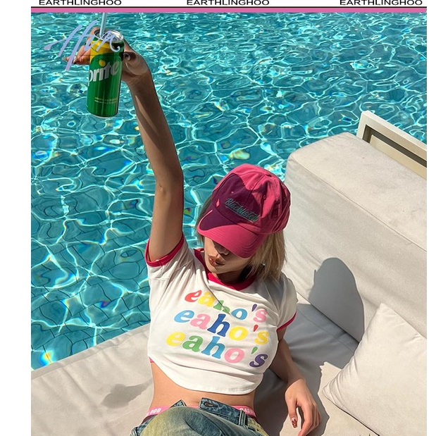 Eaho Áo Thun Tay Ngắn Cổ Tròn Dáng Ôm Vừa Vặn In Chữ Nhiều Màu Sắc Ngọt Ngào Phong Cách Mỹ Cho Nữ