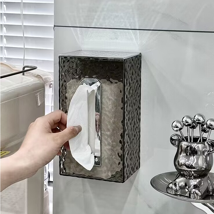 Treo tường phòng tắm Hộp khăn giấy acrylic Mặt bàn Hộp khăn giấy hình chữ nhật