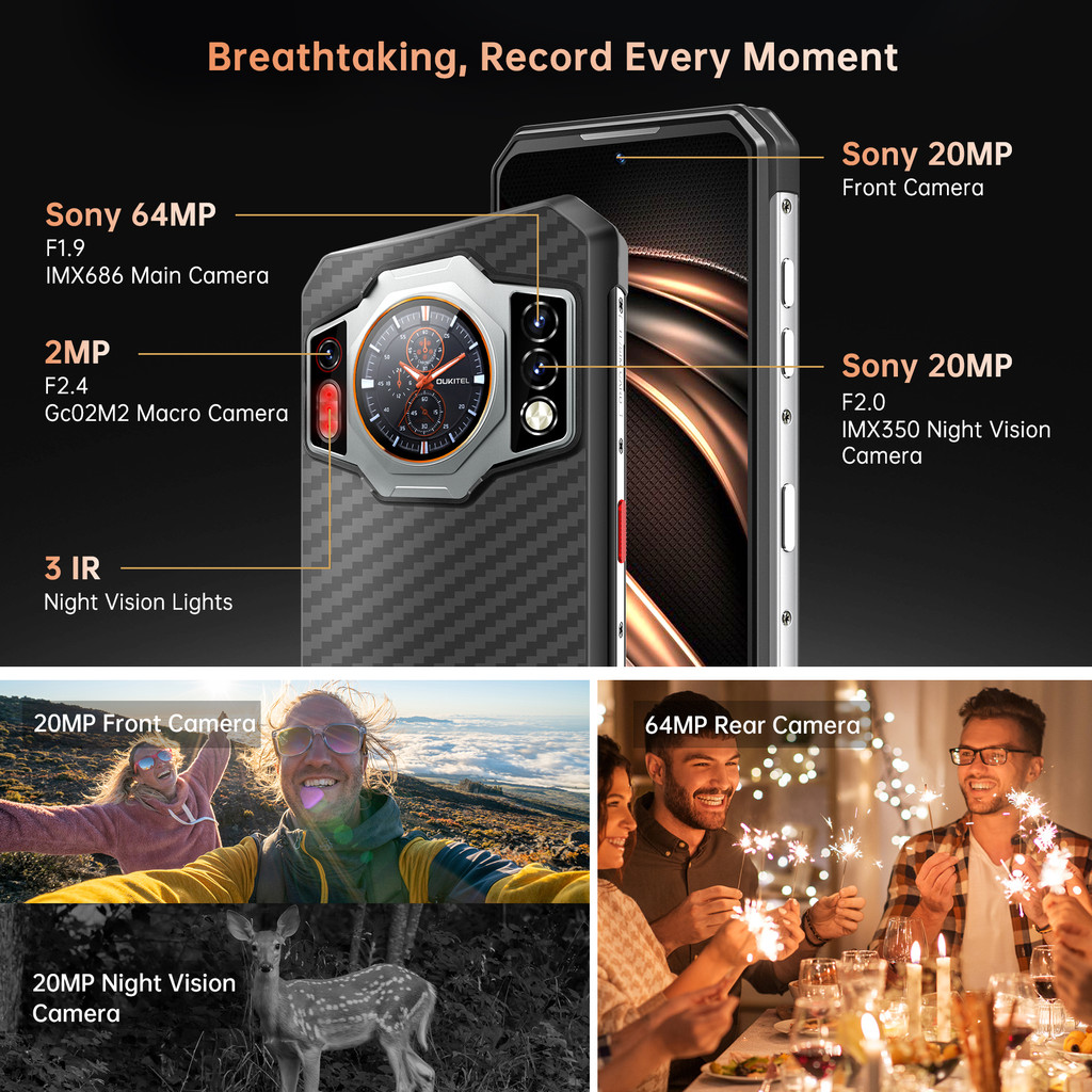 OUKITEL WP21 17GB + 256GB  / 66W Sạc Nhanh / Android 12 / 9800mAh / 64MP Camera / 6.78 "FHD + / 120Hz) Điện Thoại Di Động