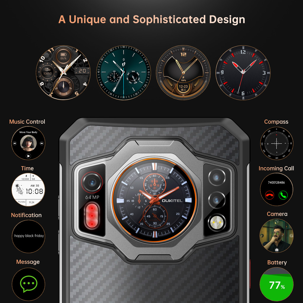 OUKITEL WP21 17GB + 256GB  / 66W Sạc Nhanh / Android 12 / 9800mAh / 64MP Camera / 6.78 "FHD + / 120Hz) Điện Thoại Di Động