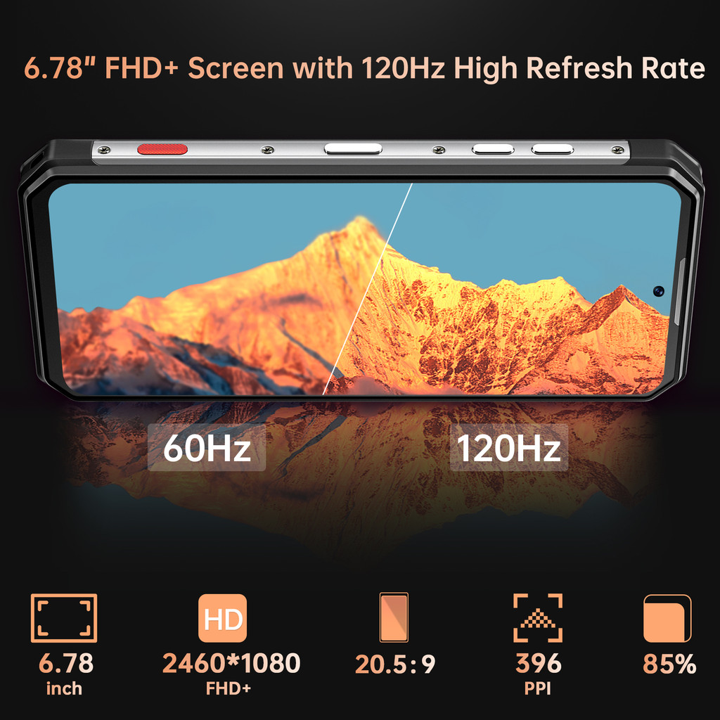 OUKITEL WP21 17GB + 256GB  / 66W Sạc Nhanh / Android 12 / 9800mAh / 64MP Camera / 6.78 "FHD + / 120Hz) Điện Thoại Di Động