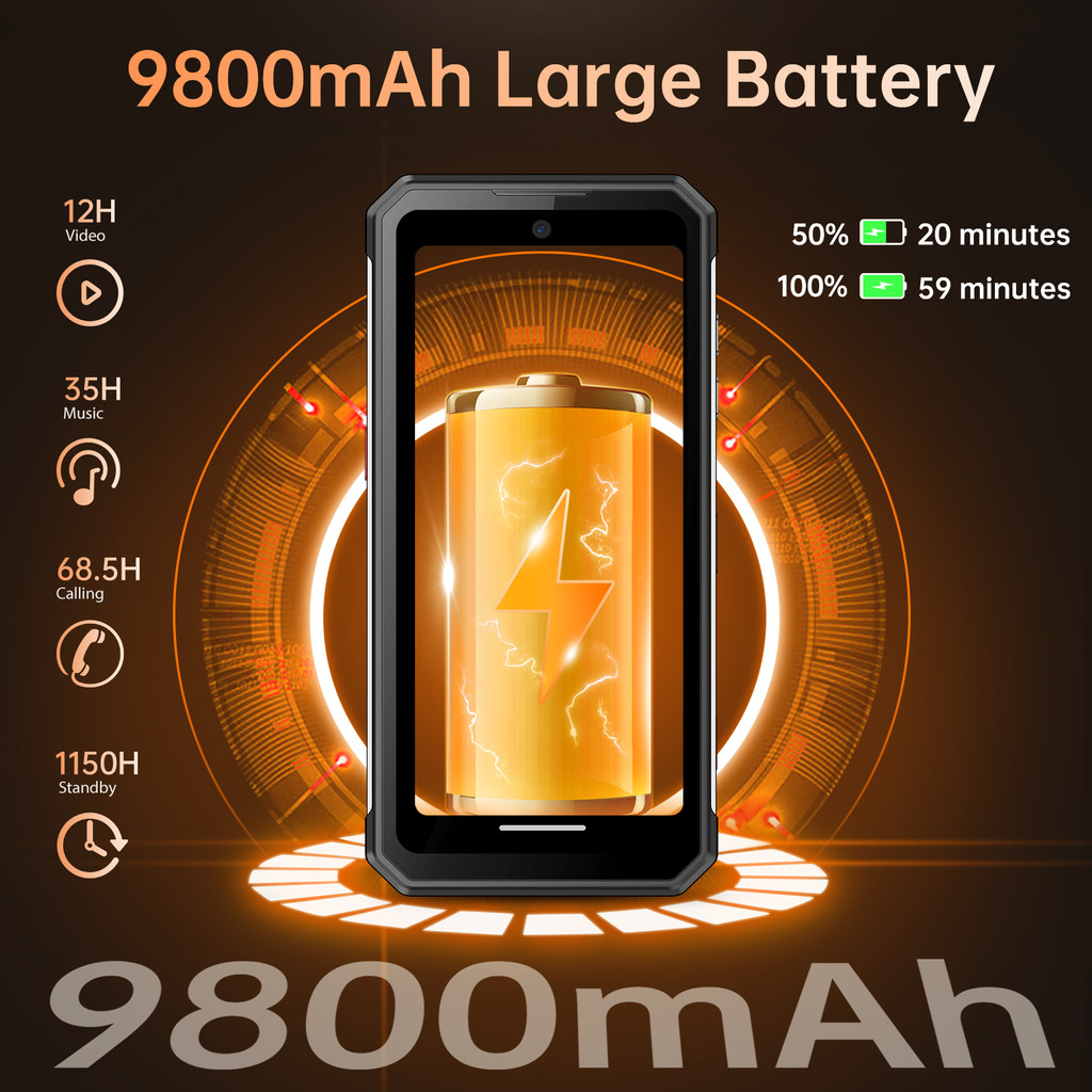 OUKITEL WP21 17GB + 256GB  / 66W Sạc Nhanh / Android 12 / 9800mAh / 64MP Camera / 6.78 "FHD + / 120Hz) Điện Thoại Di Động