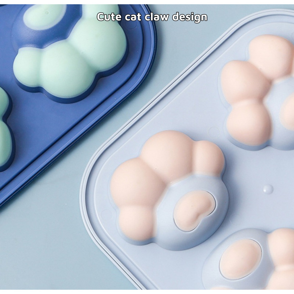 Khuôn Làm Đá Hình Móng Mèo Bằng Silicone 4 Ngăn Siêu Bền Dễ Sử Dụng