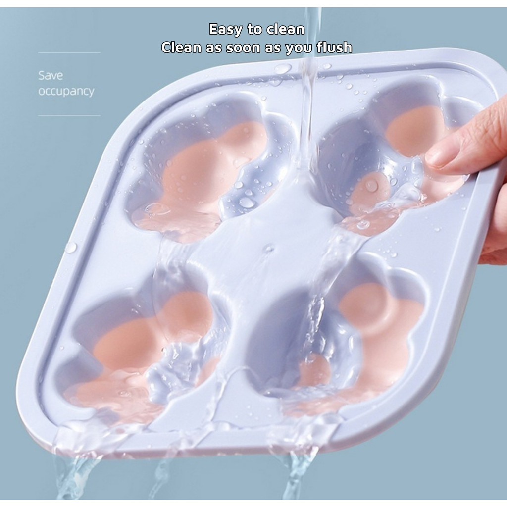 Khuôn Làm Đá Hình Móng Mèo Bằng Silicone 4 Ngăn Siêu Bền Dễ Sử Dụng