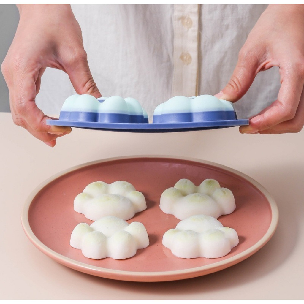 Khuôn Làm Đá Hình Móng Mèo Bằng Silicone 4 Ngăn Siêu Bền Dễ Sử Dụng