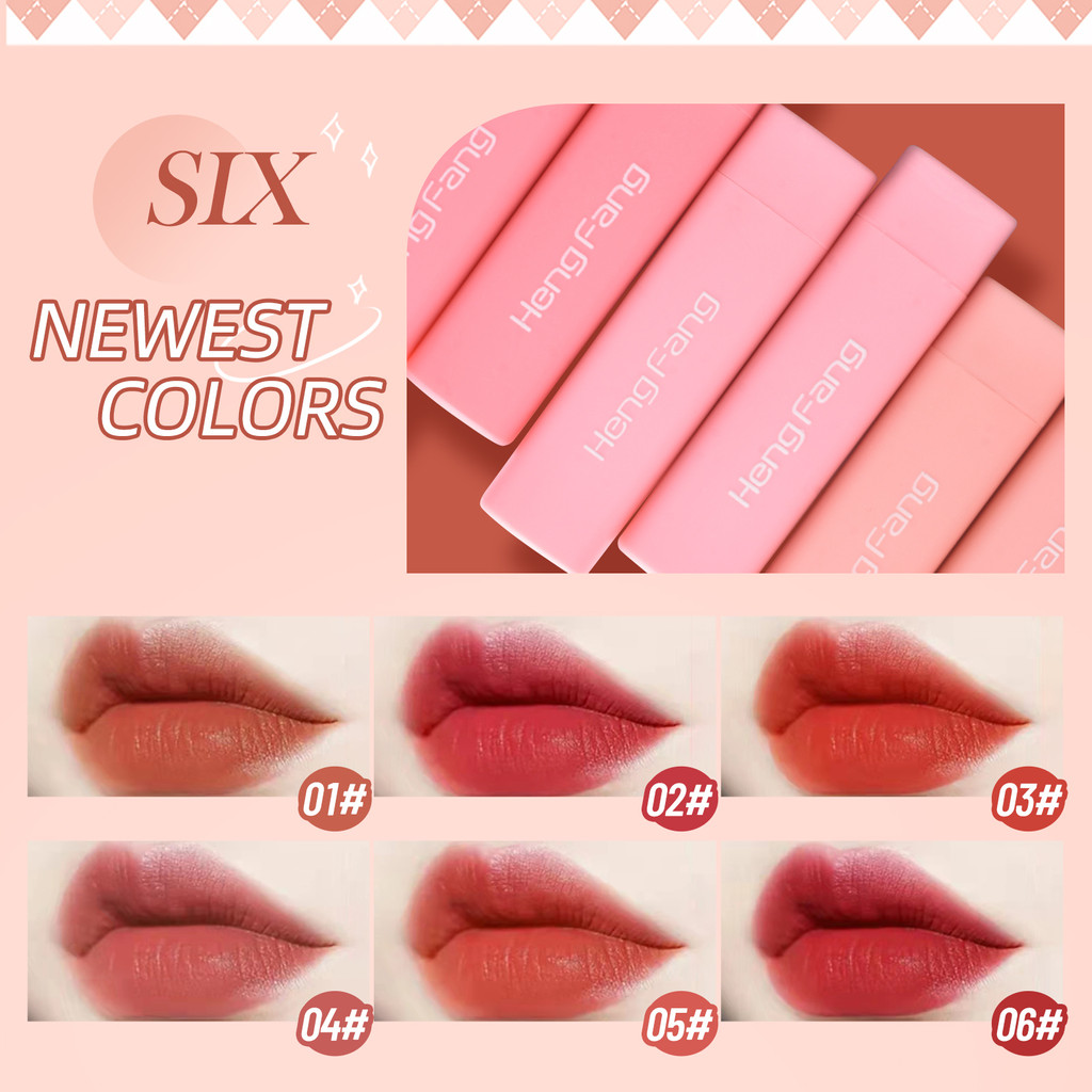 Set 5 thỏi son lì HENGFANG 1.5gx6 trang điểm lâu trôi chất lượng cao