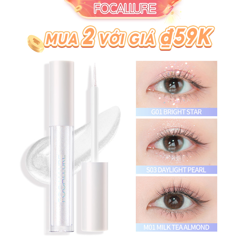 Phấn Mắt Dạng Lỏng FOCALLURE 5 Màu Lấp Lánh Tùy Chọn Chống Thấm Nước Nhanh Khô