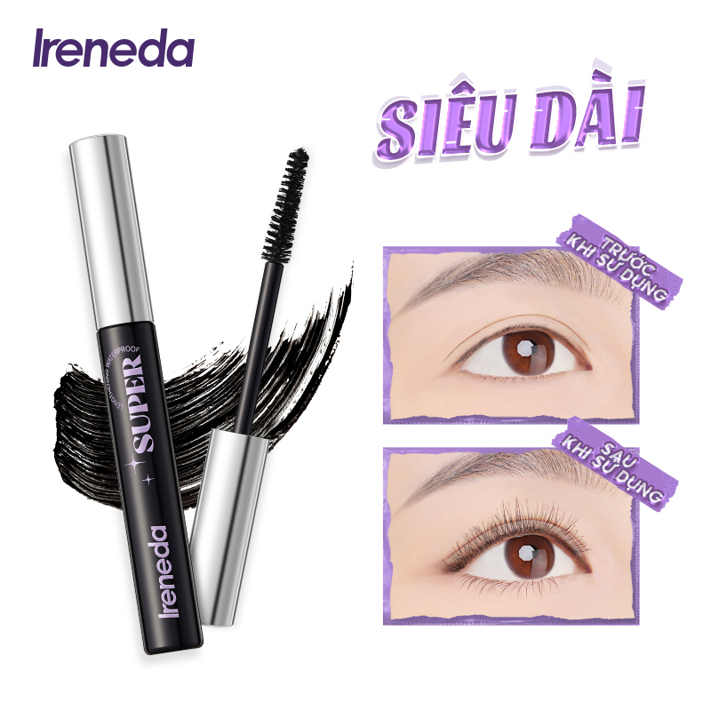 Ireneda Set Mascara Chứa Vitamin E Giúp Làm Dài Dày Và Cong Mi Chống Thấm Nước Chống Nhòe Lâu Trôi