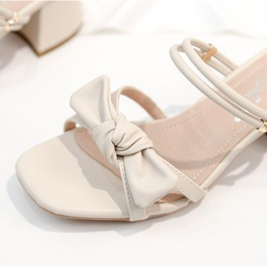 Giày Sandal Cao Gót Bằng Da Thuộc Thời Trang Mùa Hè Dành Cho Nữ