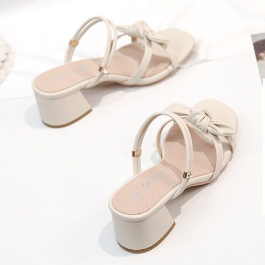 Giày Sandal Cao Gót Bằng Da Thuộc Thời Trang Mùa Hè Dành Cho Nữ