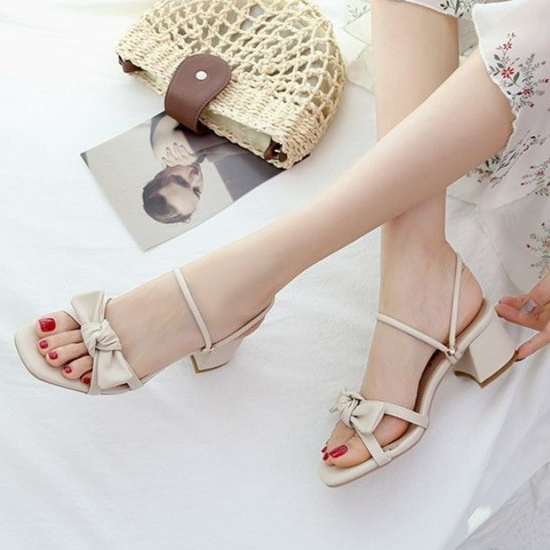 Giày Sandal Cao Gót Bằng Da Thuộc Thời Trang Mùa Hè Dành Cho Nữ