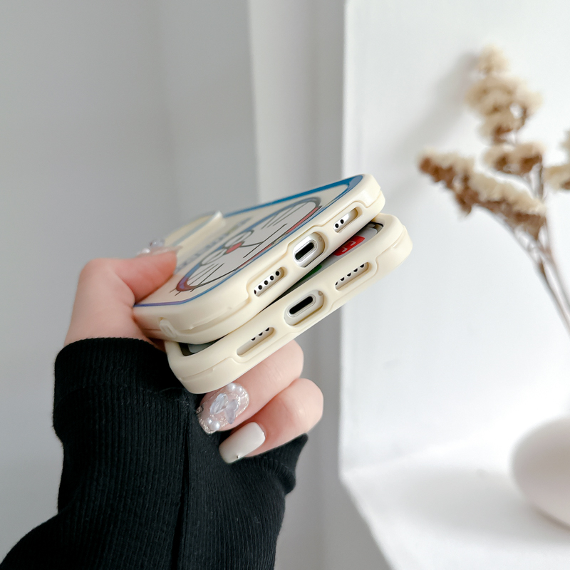 Ốp Điện Thoại Hình Doraemon Có Thanh Trượt Bảo Vệ Ống Kính Máy Ảnh Cho iPhone 14 13 11 12 pro max Apple 13