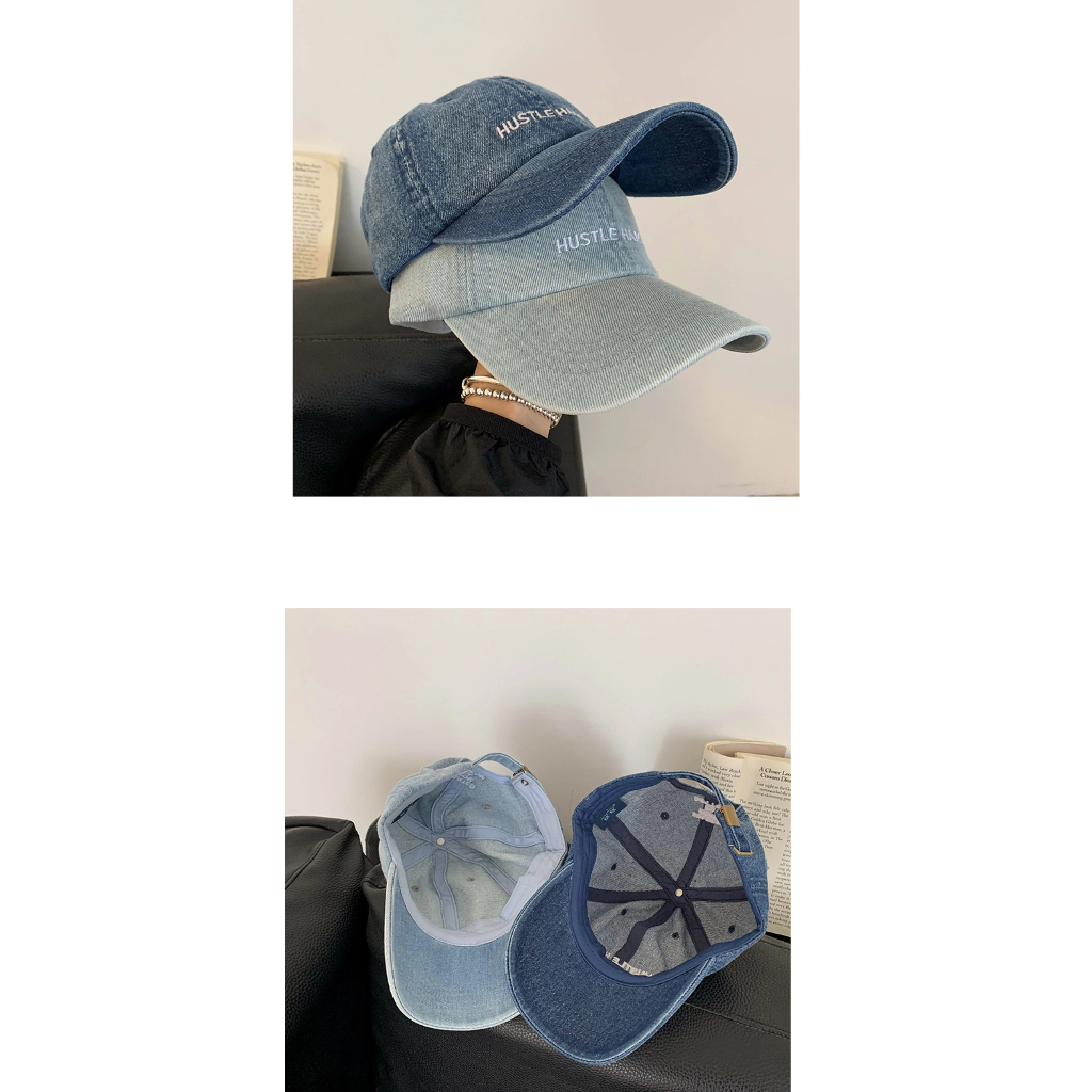 Mũ Lưỡi Trai Denim Mềm Thêu Chữ Phong Cách Hàn Quốc Thời Trang Mùa Hè Cho Nữ