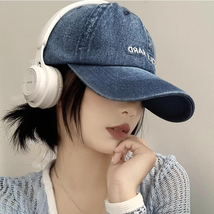 Mũ Lưỡi Trai Denim Mềm Thêu Chữ Phong Cách Hàn Quốc Thời Trang Mùa Hè Cho Nữ