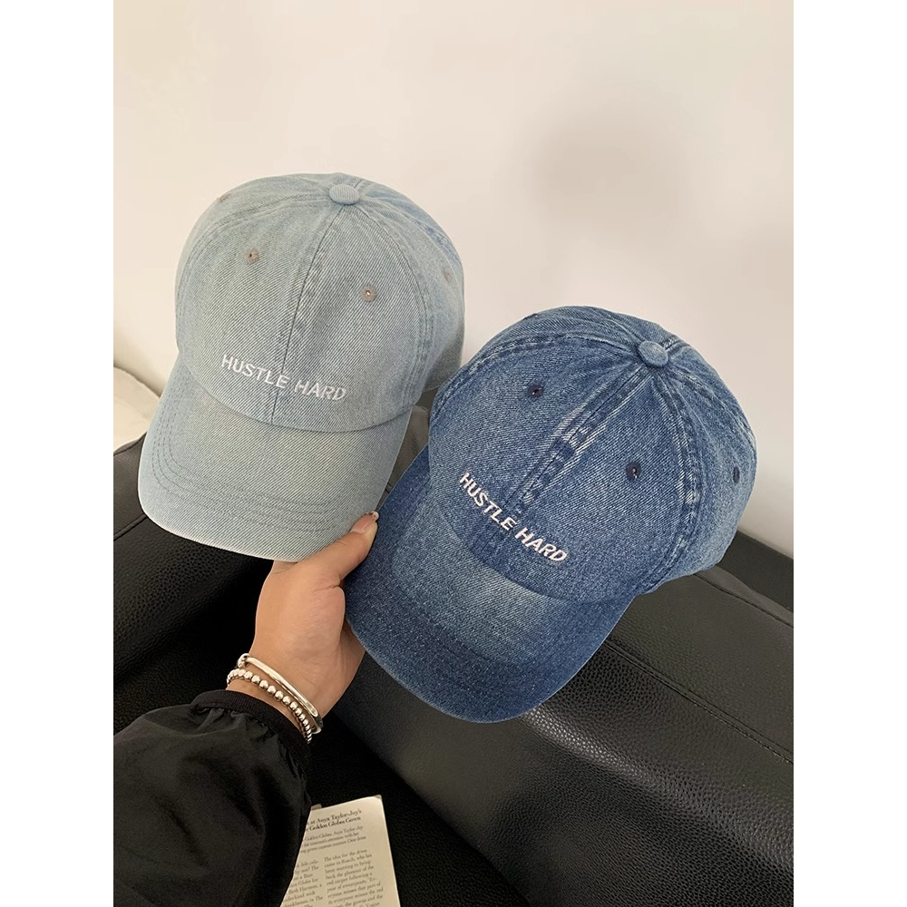 Mũ Lưỡi Trai Denim Mềm Thêu Chữ Phong Cách Hàn Quốc Thời Trang Mùa Hè Cho Nữ