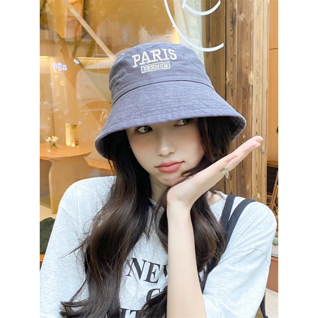 Nón Tai Bèo Thêu Chữ Phong Cách Nhật Bản Thời Trang Xuân Hè Cho Nữ