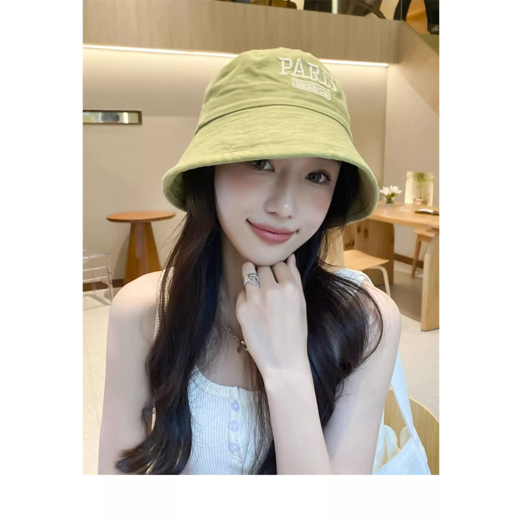 Nón Tai Bèo Thêu Chữ Phong Cách Nhật Bản Thời Trang Xuân Hè Cho Nữ