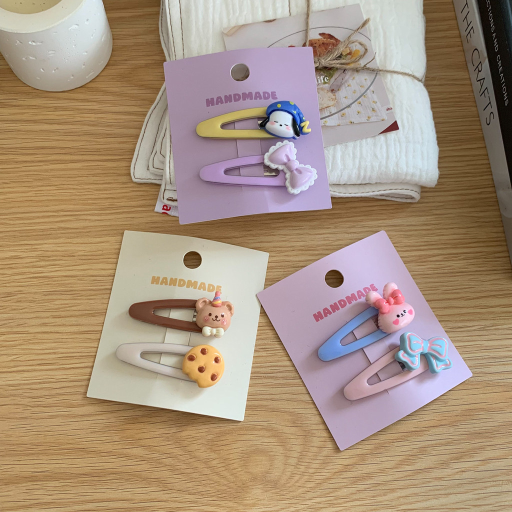 Set 2 Kẹp Tóc Hình Gấu / Thỏ Dễ Thương Cho Nữ
