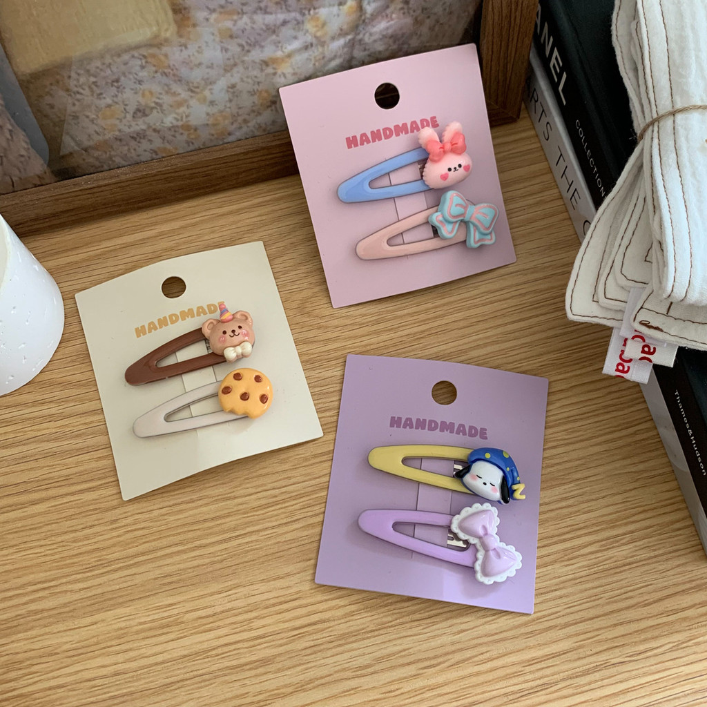 Set 2 Kẹp Tóc Hình Gấu / Thỏ Dễ Thương Cho Nữ