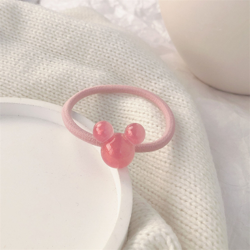 Dây Cột Tóc Màu Kẹo Hình Chuột Mickey Dễ Thương Cho Nữ