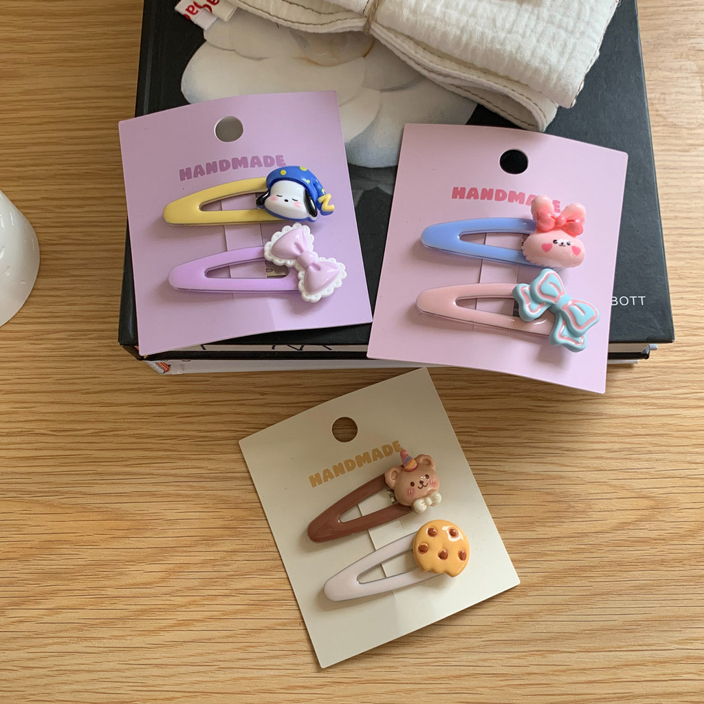 Set 2 Kẹp Tóc Hình Gấu / Thỏ Dễ Thương Cho Nữ