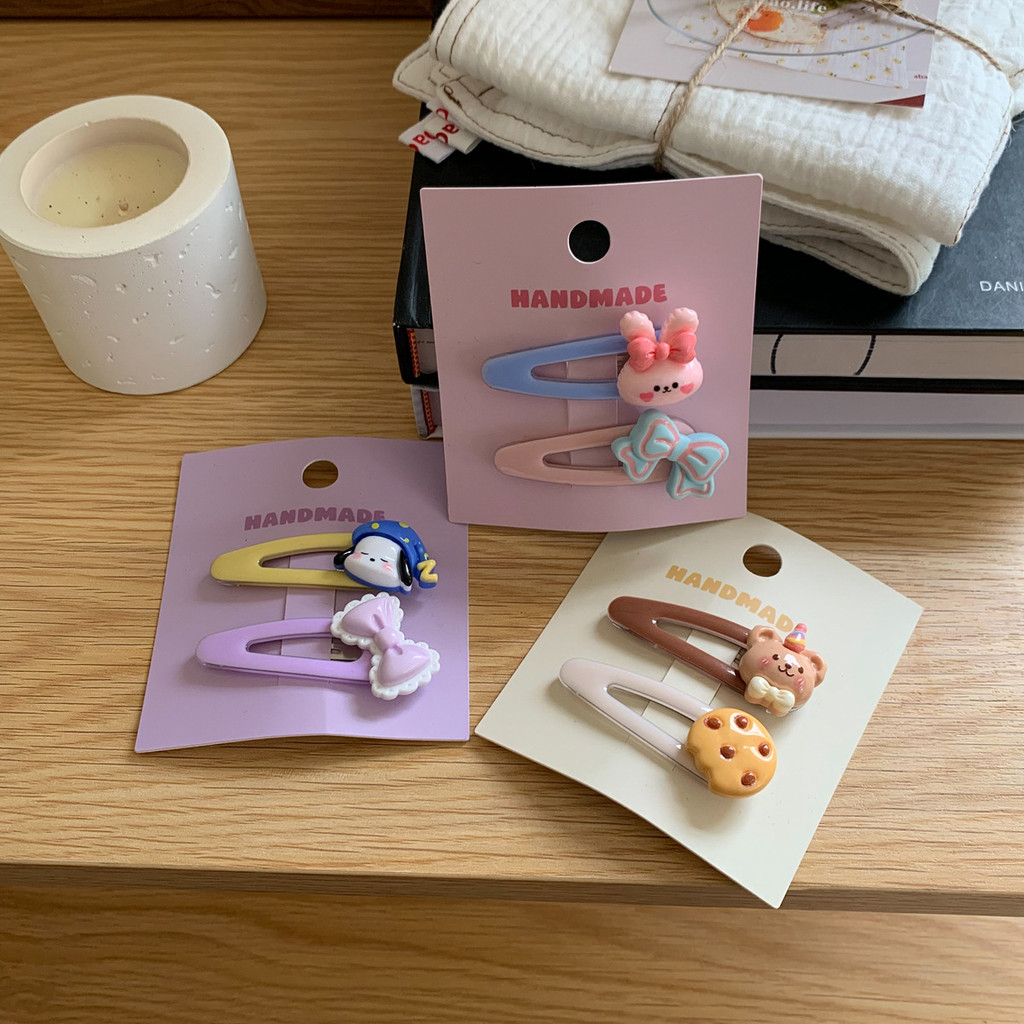Set 2 Kẹp Tóc Hình Gấu / Thỏ Dễ Thương Cho Nữ