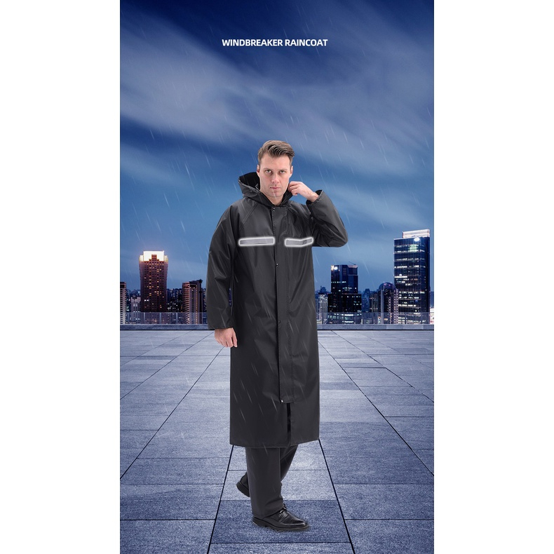 Youtang Áo Mưa Dáng Dài Bằng Vải Oxford Phản Quang Dành Cho Nam Nữ Khi Lái Xe Ngoài Trời