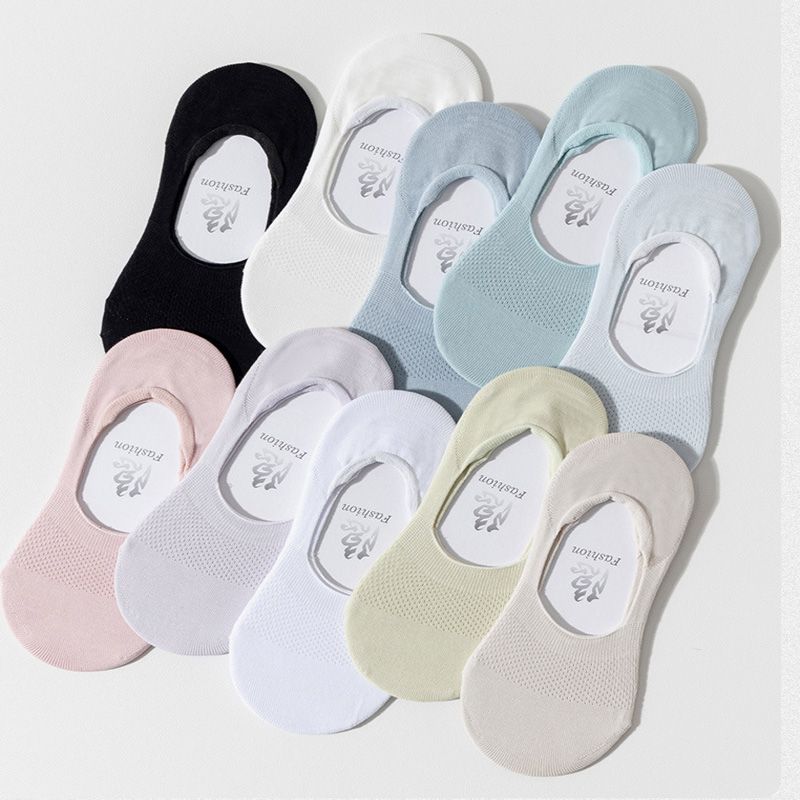 FHYL Vớ Lưới Cotton Mỏng Vô Hình Nhiều Màu Sắc Khử Mùi Mùa Hè Hàn Quốc Cho Nữ