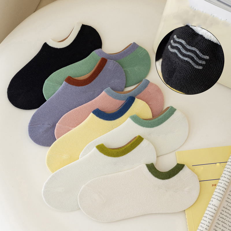 FHYL Vớ Thuyền Cotton Mỏng Vô Hình Nhiều Màu Khử Mùi Thông Gió Mùa Hè Hàn Quốc Cho Nữ