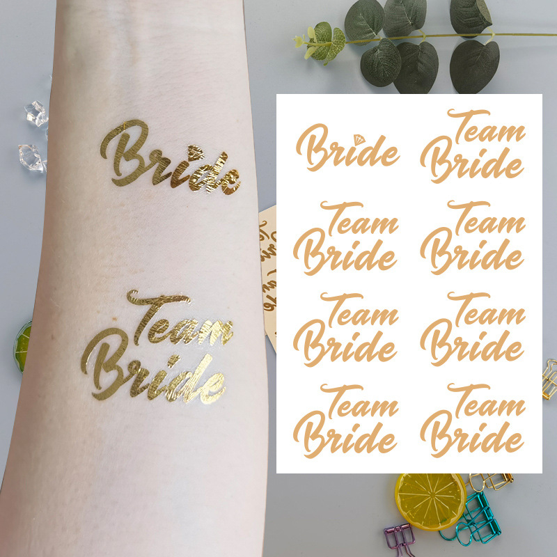 Hình Xăm Dán Chữ Bride to Be and Bride Tribe Cá Tính