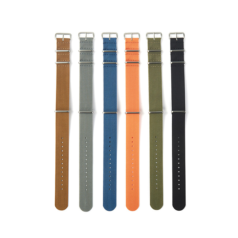 Dây Đeo Đồng Hồ Bằng Nylon Dệt Màu Trơn Chất Lượng Cao 18 / 20 / 22mm Cho Nam
