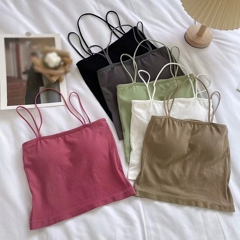 Áo Bra Dây Chéo Có Mút Ngực Màu Sắc Ngọt Ngào Thời Trang Cho Nữ