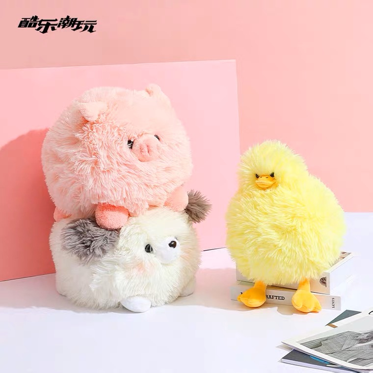 Dễ thương bóng bóng lợn chó đồ chơi sang trọng, nhồi mềm béo lợn chó động vật Plushie búp bê quà tặng sinh nhật bạn gái
