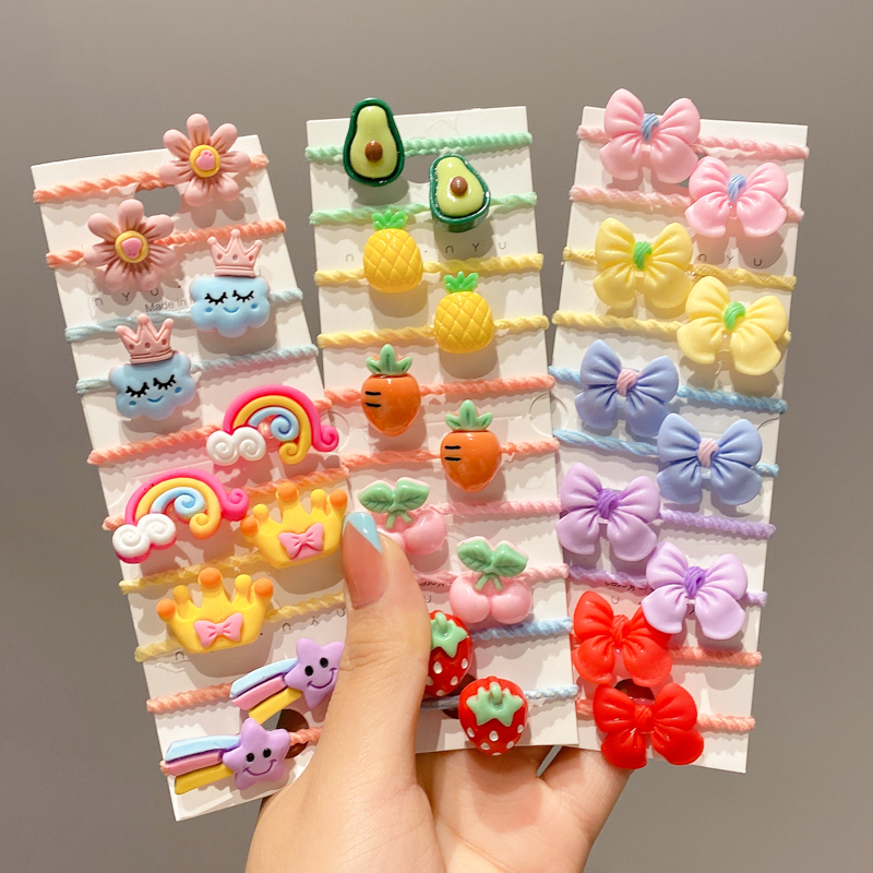 Dây Buộc Tóc Cao Su Họa Tiết Hoạt Hình Phong Cách Hàn Quốc Cho Bé Gái