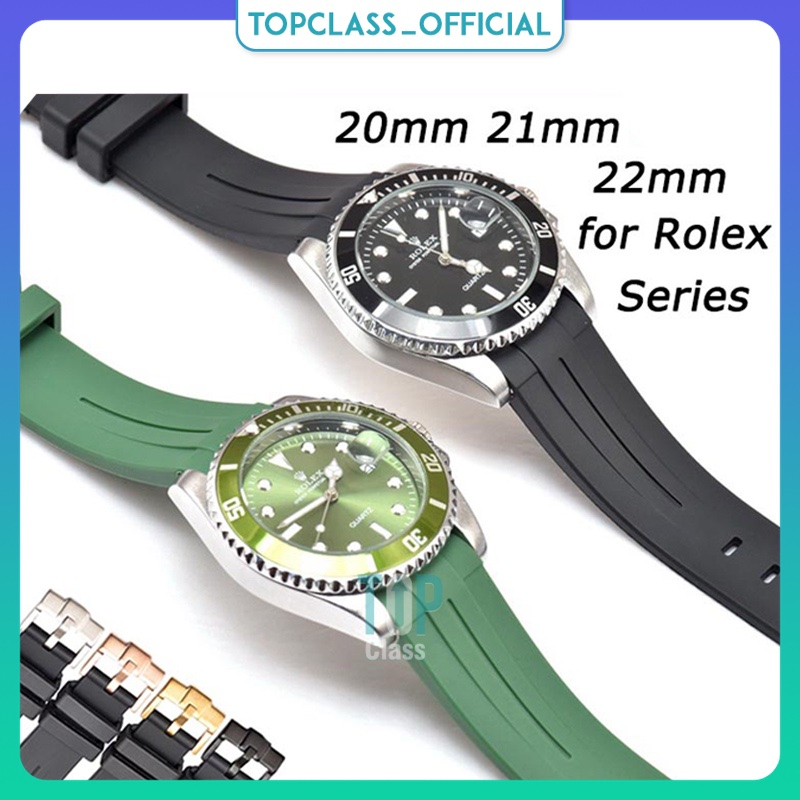 Dây đeo cao su 20mm 21mm 22mm dành cho đồng hồ Rolex Mingshi dòng 20mm 21mm