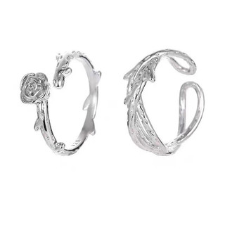 Nhẫn Đôi Mạ Bạc 925 Thiết Kế Đơn Giản Thời Trang