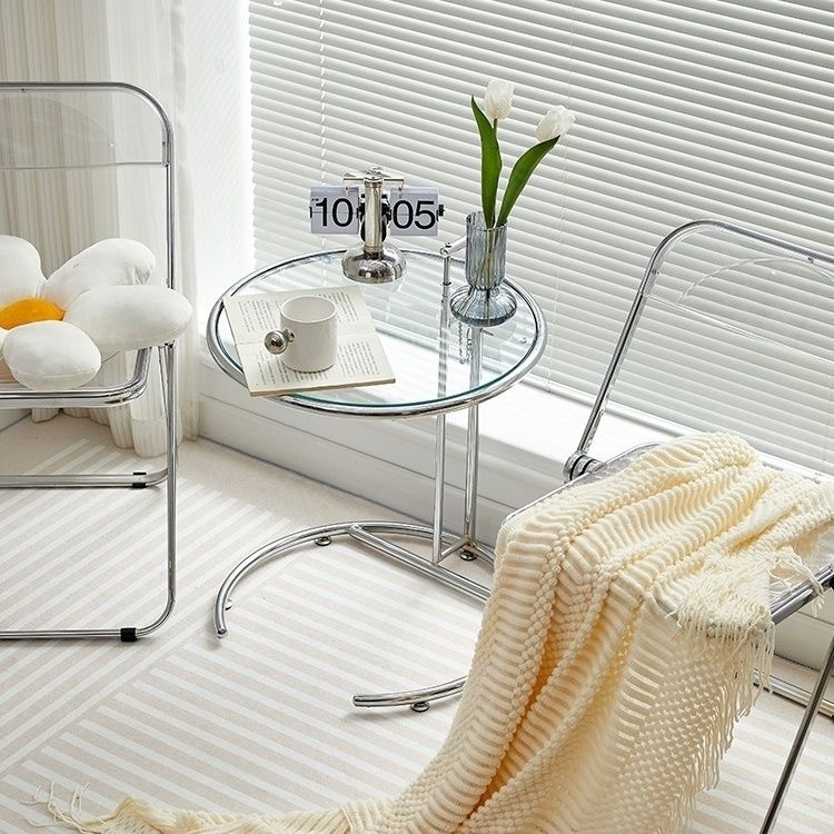 Mauno C Hình Kính Trong Suốt Nâng Bàn Inox Hộ Gia Đình Đơn Giản Sofa Mặt Cuối