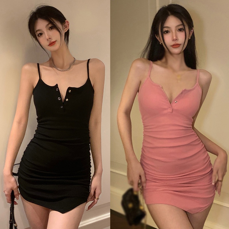 Đầm Ôm Hai Dây Màu Sắc Thời Trang Gợi Cảm Cho Nữ