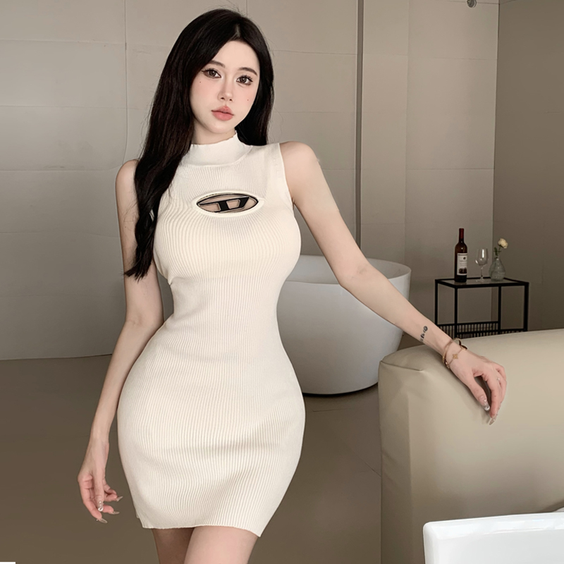 Đầm Dệt Kim Cổ Cao Không Tay Thời Trang Mùa Hè Hàng Mới Dành Cho Nữ