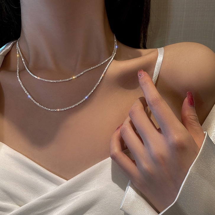 Dây Chuyền Đính Đá Lấp Lánh Sang Trọng Cho Nữ Tính khí sexy xiềng xích xương đòn