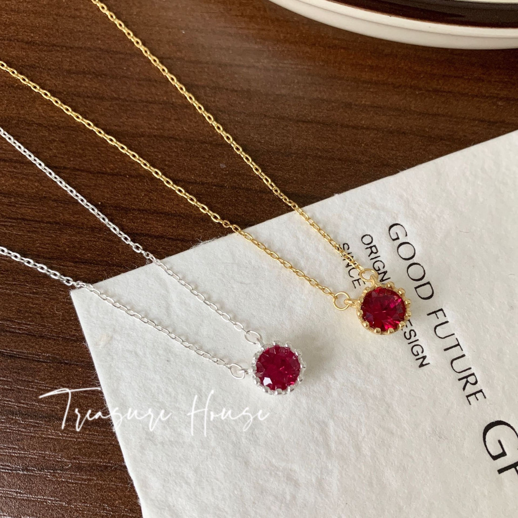 Th Lucky Chuỗi Dây Chuyền Bạc 925 Đính Kim Cương Hồng Phong Cách Hàn Quốc Cùng Kiểu Xiaohongshu Dành Cho Bạn Nữ