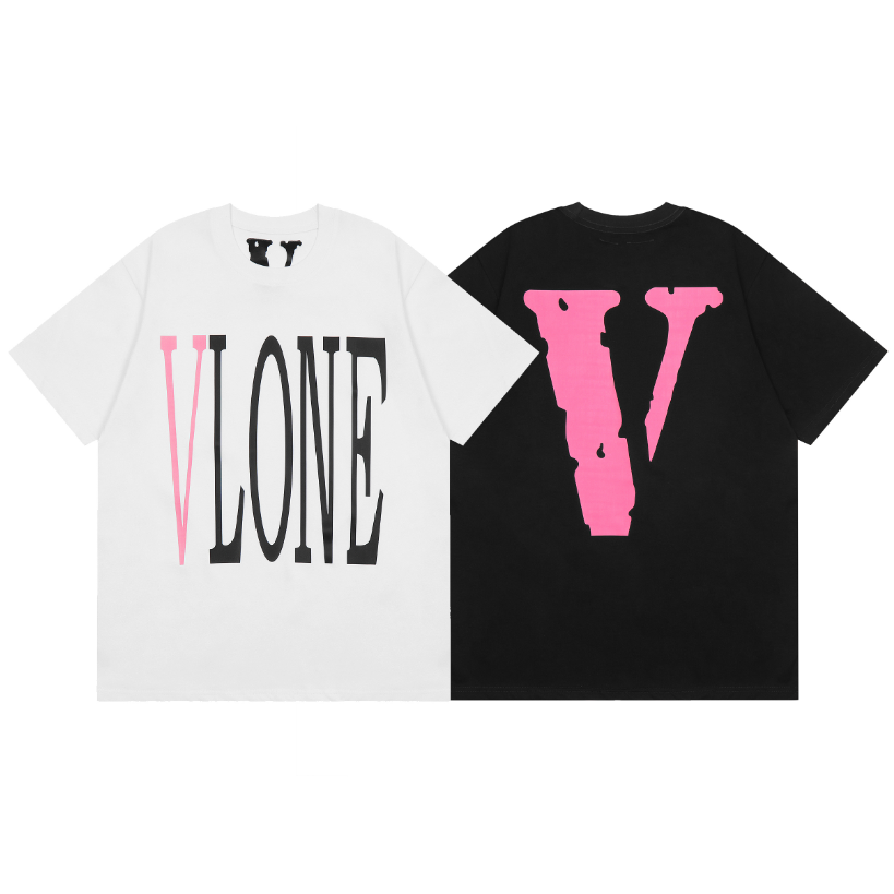 Áo Thun Tay Ngắn In Chữ VLone Màu Hồng Thời Trang