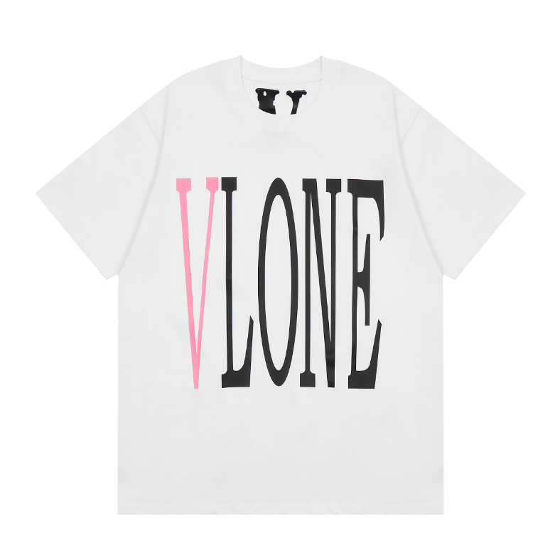 Áo Thun Tay Ngắn In Chữ VLone Màu Hồng Thời Trang