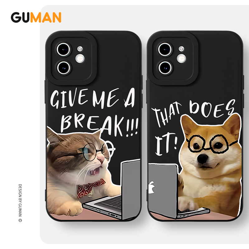 Ốp lưng GUMAN Mềm ngộ nghĩnh cặp đôi dễ thương đẹp Cho iPhone 15 14 13 12 11 Pro Max SE 2020 X XR XS 8 7 ip 6S 6 Plus kute XYB1778