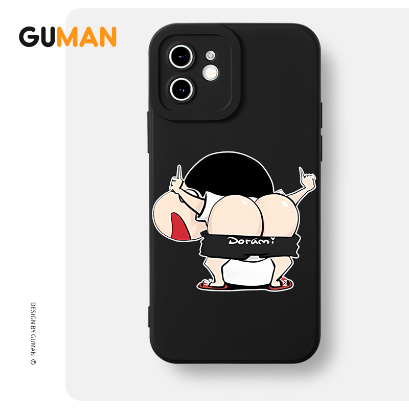 Ốp lưng GUMAN Mềm đen hoạt hình dễ thương đẹp Cho iPhone 15 14 13 12 11 Pro Max SE 2020 X XR XS 8 7 ip 6S 6 Plus kute XYB1791