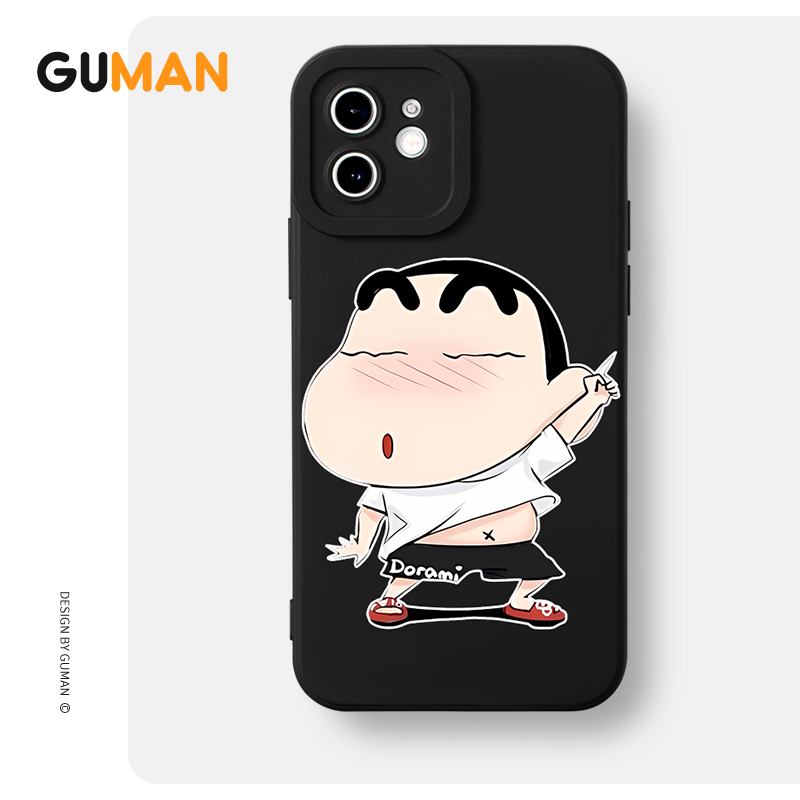 Ốp lưng GUMAN Mềm đen hoạt hình dễ thương đẹp Cho iPhone 15 14 13 12 11 Pro Max SE 2020 X XR XS 8 7 ip 6S 6 Plus kute XYB1791