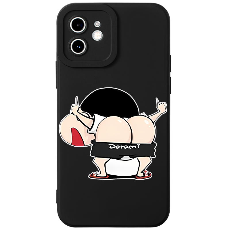 Ốp lưng GUMAN Mềm đen hoạt hình dễ thương đẹp Cho iPhone 15 14 13 12 11 Pro Max SE 2020 X XR XS 8 7 ip 6S 6 Plus kute XYB1791